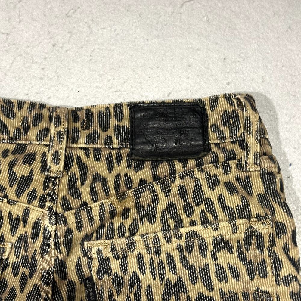 Levi's Cheetah Print Corduroy Pants Women's 27 Premium Rib Cage Straight - Picture 14 of 15